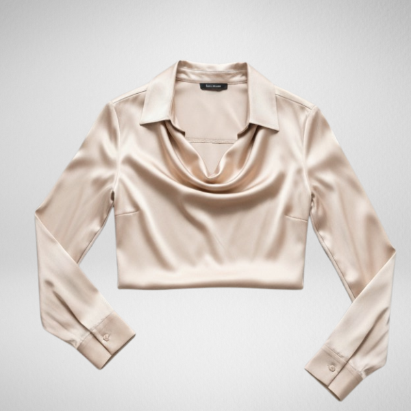 Camicetta in raso con drappeggio