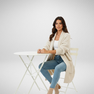 Elegante cardigan a costine