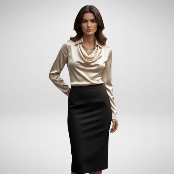 Camicetta in raso con drappeggio